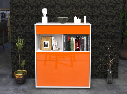 Highboard Jolanda, Orange Front (92x108x35cm) - Stil.Zeit Möbel GmbH