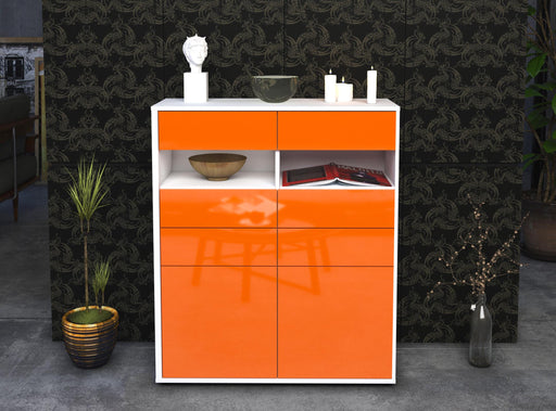 Highboard Jolina, Orange Front (92x108x35cm) - Stil.Zeit Möbel GmbH