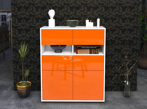 Highboard Karlotta, Orange Front (92x108x35cm) - Stil.Zeit Möbel GmbH