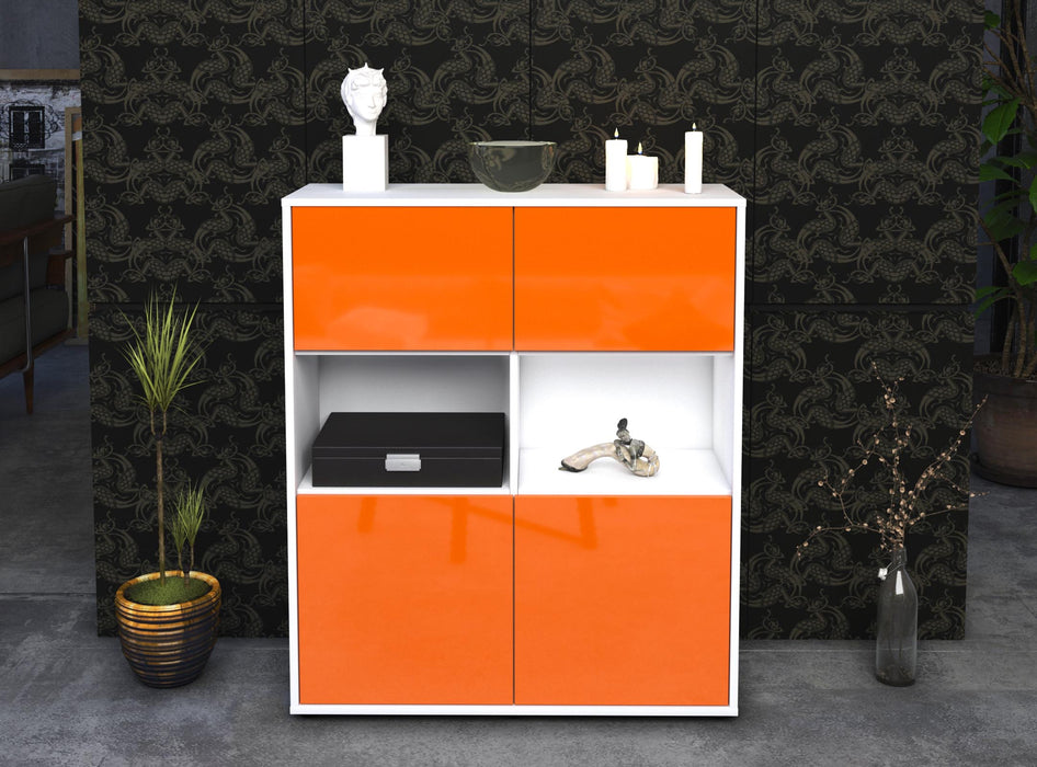 Highboard Katyna, Orange Front (92x108x35cm) - Stil.Zeit Möbel GmbH