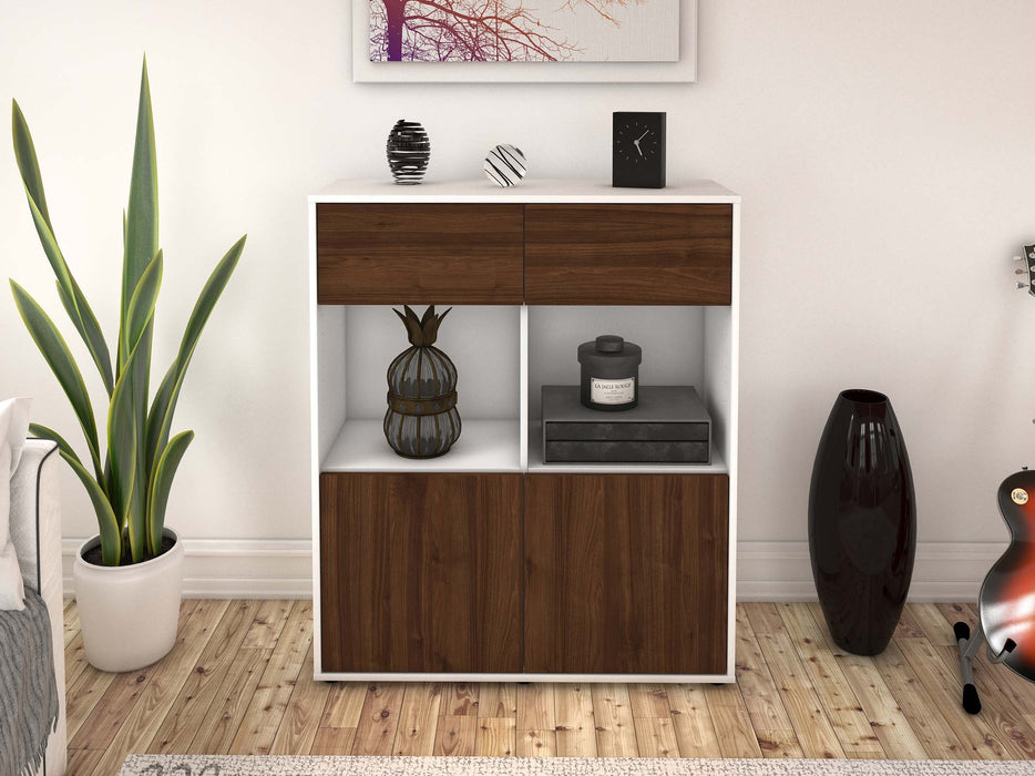 Highboard Ketty, Walnuss Front (92x108x35cm) - Stil.Zeit Möbel GmbH