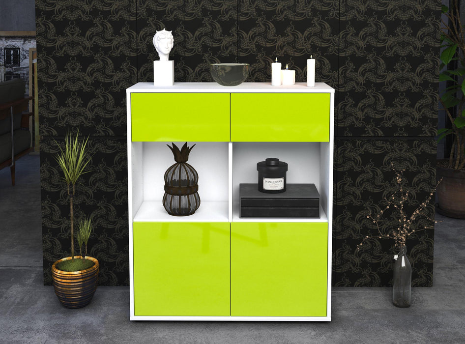 Highboard Ketty, Grün Front (92x108x35cm) - Stil.Zeit Möbel GmbH