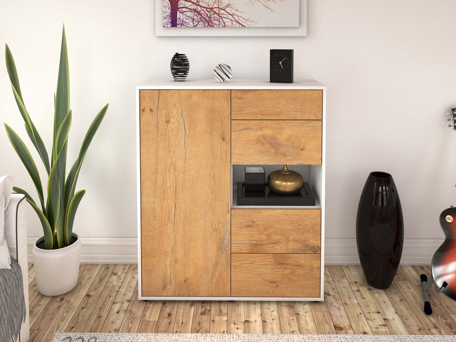 Highboard Larissa, Eiche Front (92x108x35cm) - Stil.Zeit Möbel GmbH