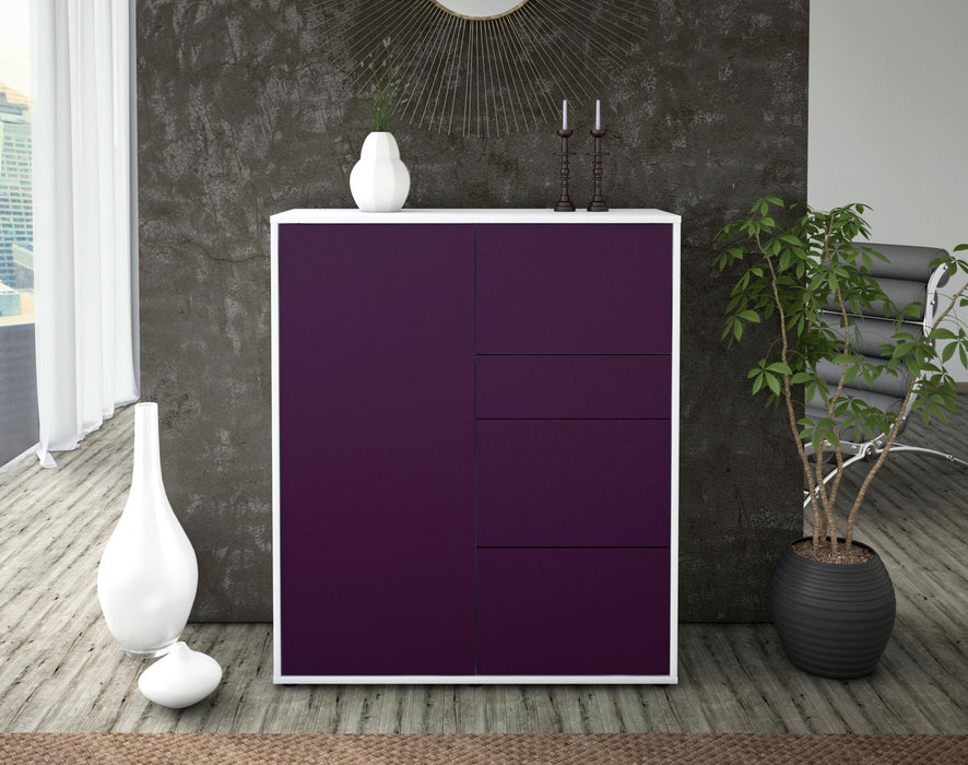 Highboard Leandra, Lila Front (92x108x35cm) - Stil.Zeit Möbel GmbH