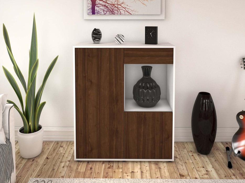 Highboard Lena, Walnuss Front (92x108x35cm) - Stil.Zeit Möbel GmbH