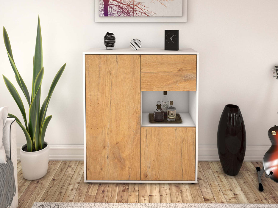 Highboard Leona, Eiche Front (92x108x35cm) - Stil.Zeit Möbel GmbH