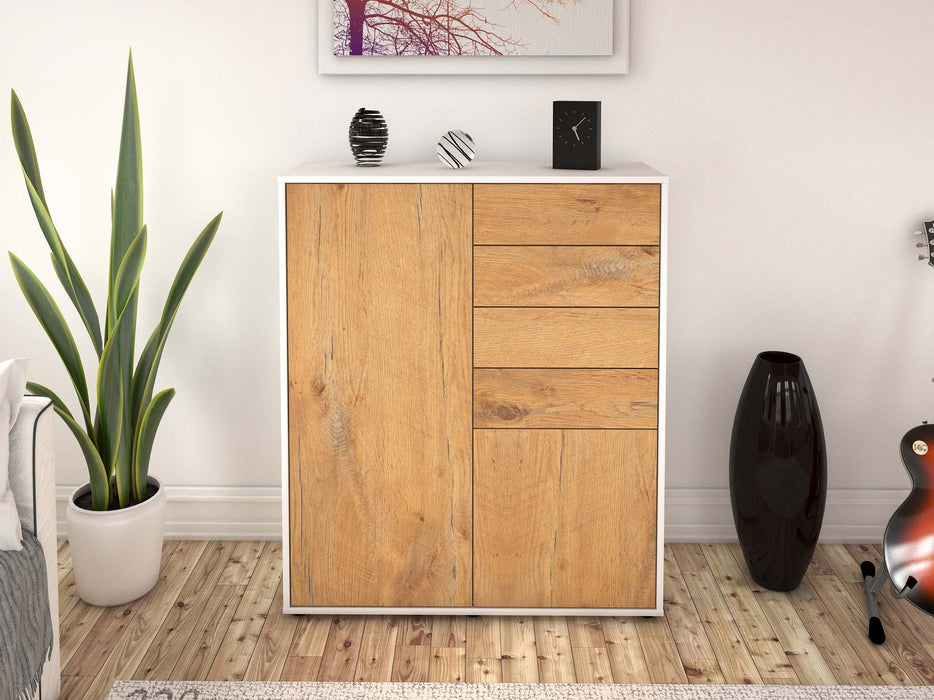 Highboard Leonora, Eiche Front (92x108x35cm) - Stil.Zeit Möbel GmbH