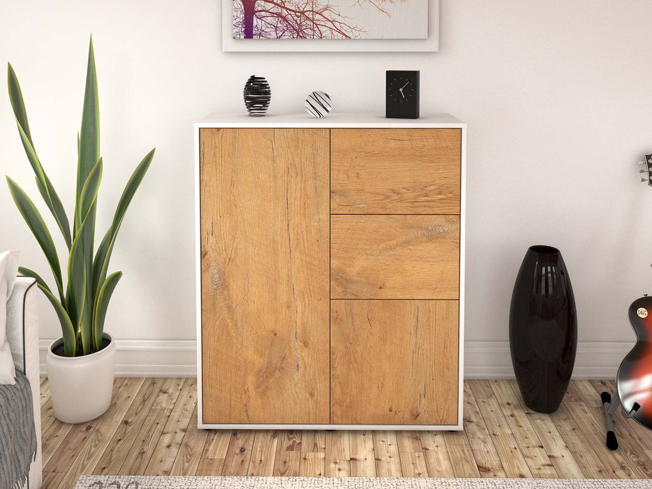 Highboard Letizia, Eiche Front (92x108x35cm) - Stil.Zeit Möbel GmbH