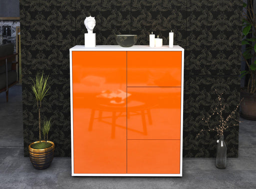Highboard Lia, Orange Front (92x108x35cm) - Stil.Zeit Möbel GmbH