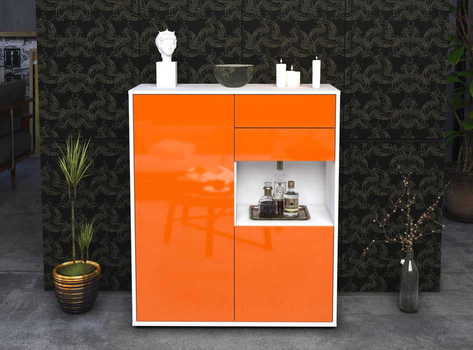 Highboard Lilia, Orange Front (92x108x35cm) - Stil.Zeit Möbel GmbH