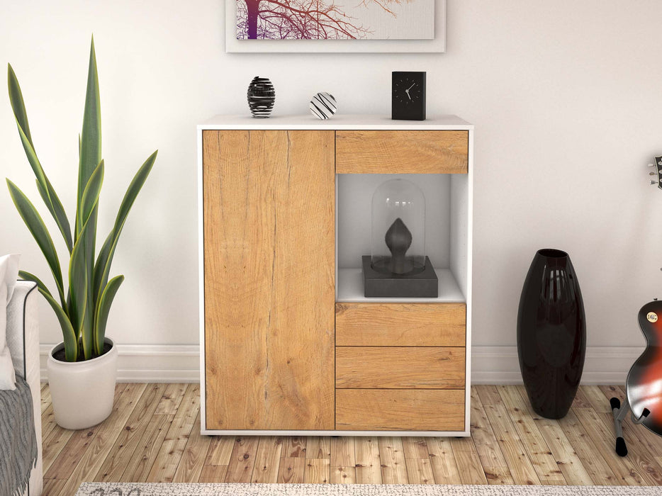 Highboard Lorella, Eiche Front (92x108x35cm) - Stil.Zeit Möbel GmbH