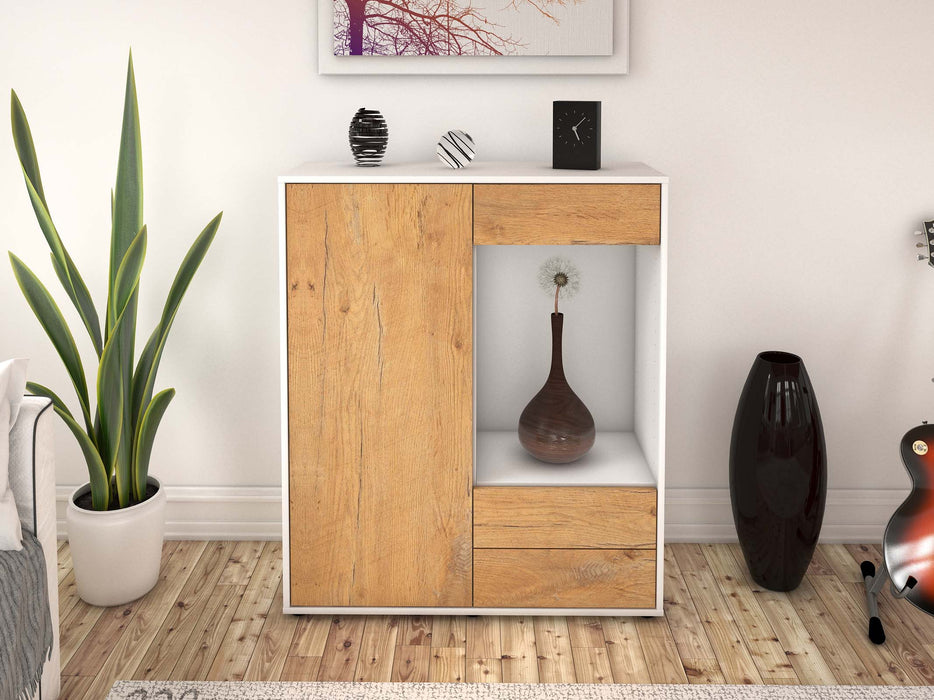 Highboard Lorena, Eiche Front (92x108x35cm) - Stil.Zeit Möbel GmbH