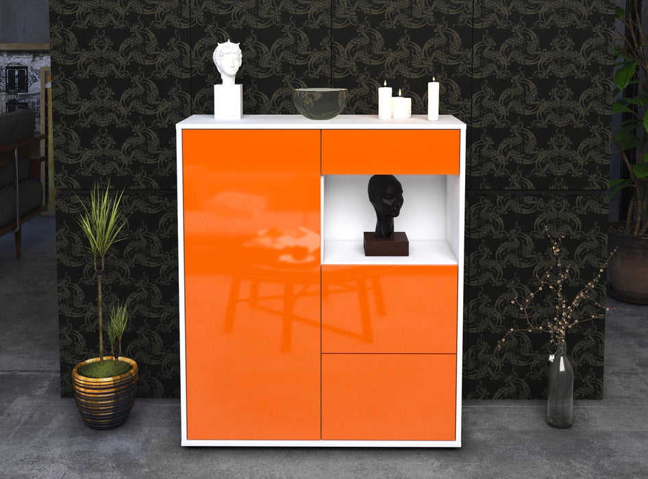 Highboard Lucia, Orange Front (92x108x35cm) - Stil.Zeit Möbel GmbH