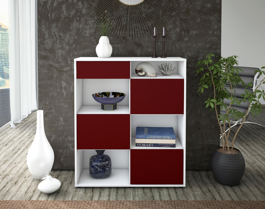 Highboard Zelinda, Bordeaux Front (92x108x35cm) - Stil.Zeit Möbel GmbH