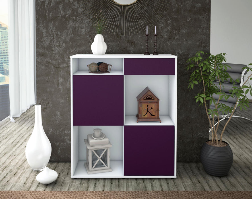 Highboard Luisa, Lila Front (92x108x35cm) - Stil.Zeit Möbel GmbH