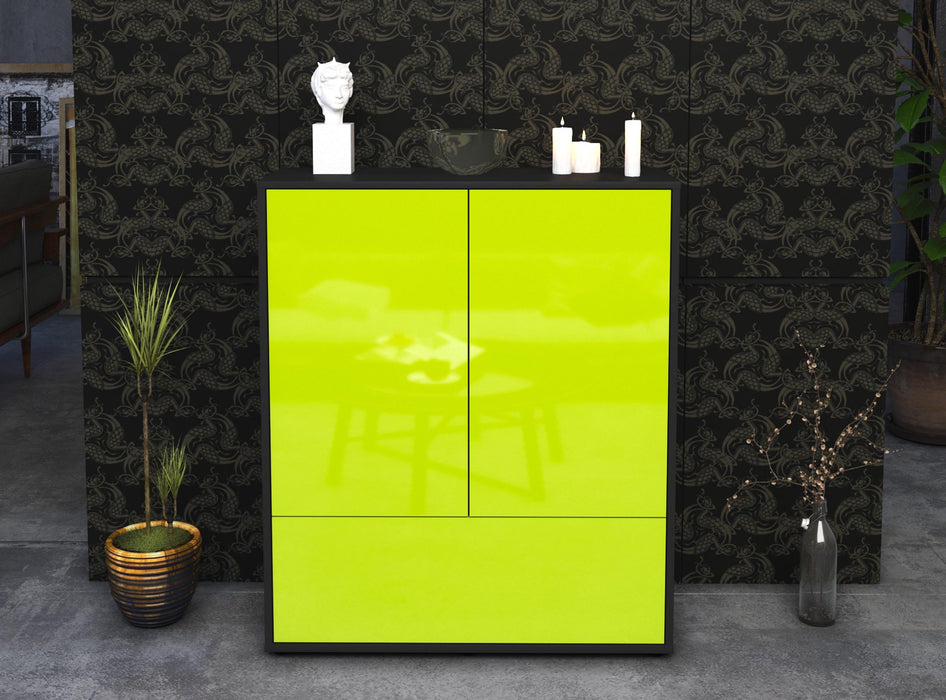 Highboard Grazia, Grün Front (92x108x35cm) - Stil.Zeit Möbel GmbH