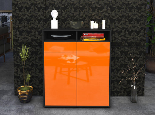 Highboard Ilaria, Orange Front (92x108x35cm) - Stil.Zeit Möbel GmbH