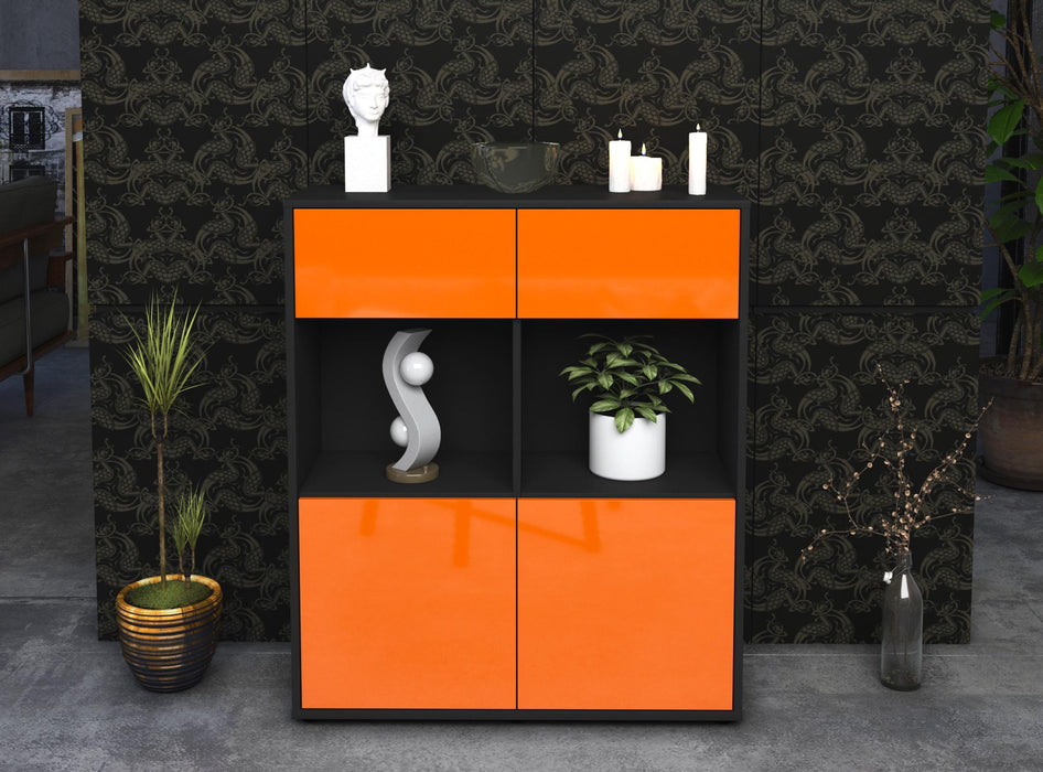Highboard Imogen, Orange Front (92x108x35cm) - Stil.Zeit Möbel GmbH
