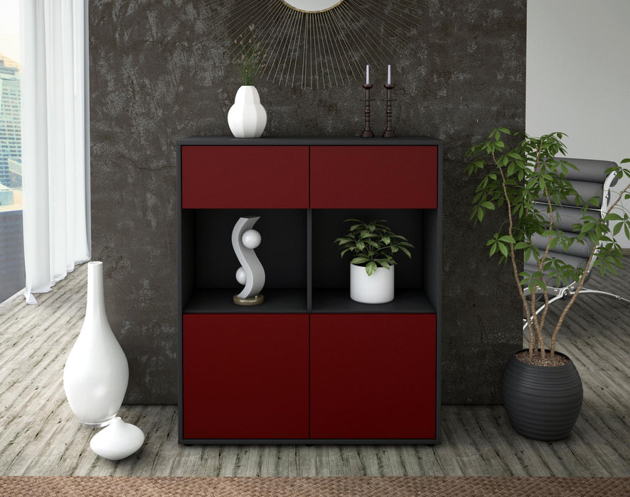 Highboard Imogen, Bordeaux Front (92x108x35cm) - Stil.Zeit Möbel GmbH