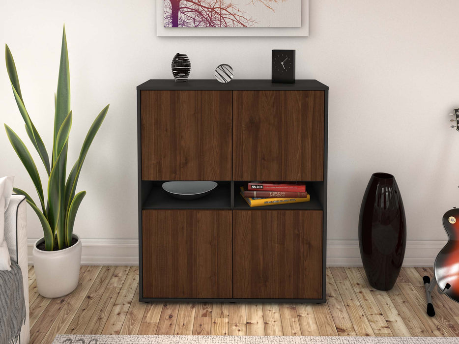 Highboard Innocenza, Walnuss Front (92x108x35cm) - Stil.Zeit Möbel GmbH