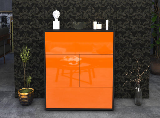 Highboard Irene, Orange Front (92x108x35cm) - Stil.Zeit Möbel GmbH