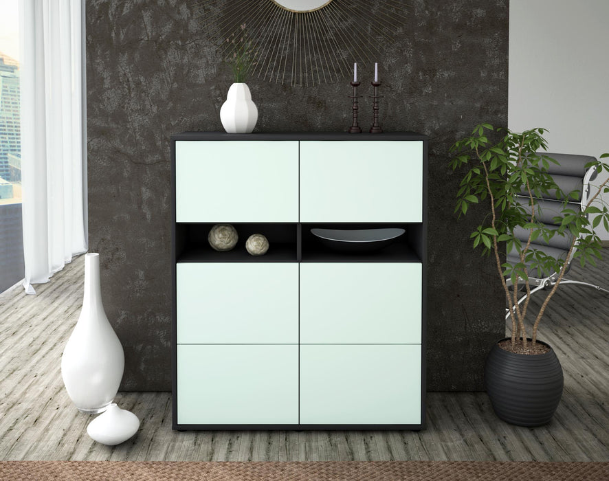 Highboard Jasmin, Mint Front (92x108x35cm) - Stil.Zeit Möbel GmbH