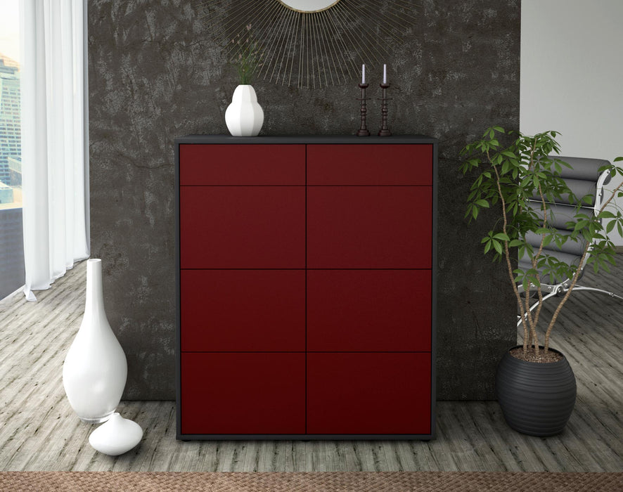 Highboard Jessica, Bordeaux Front (92x108x35cm) - Stil.Zeit Möbel GmbH