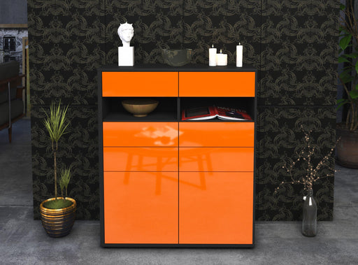 Highboard Jolina, Orange Front (92x108x35cm) - Stil.Zeit Möbel GmbH