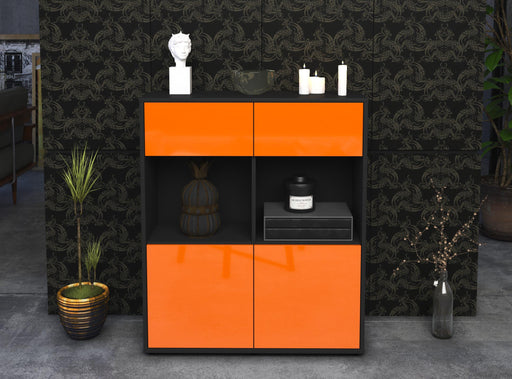 Highboard Ketty, Orange Front (92x108x35cm) - Stil.Zeit Möbel GmbH