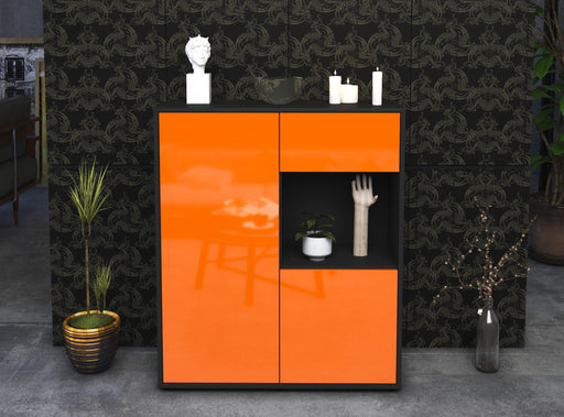 Highboard Larina, Orange Front (92x108x35cm) - Stil.Zeit Möbel GmbH