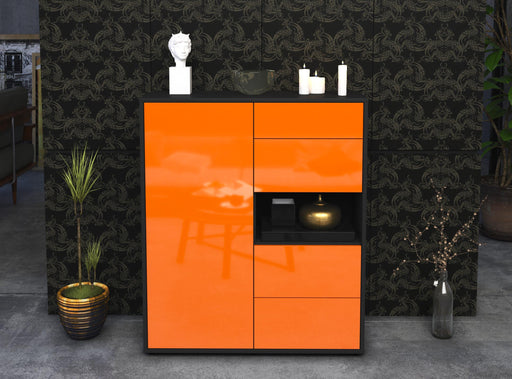 Highboard Larissa, Orange Front (92x108x35cm) - Stil.Zeit Möbel GmbH