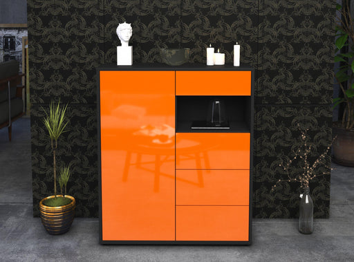 Highboard Lavinia, Orange Front (92x108x35cm) - Stil.Zeit Möbel GmbH