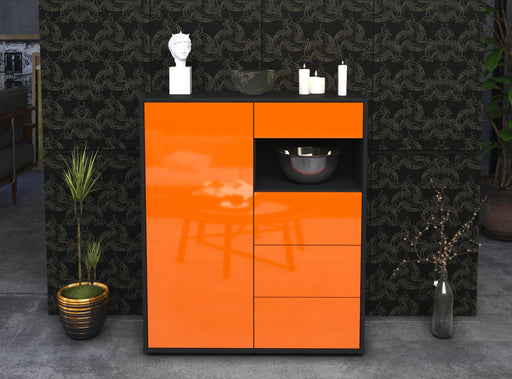 Highboard Lea, Orange Front (92x108x35cm) - Stil.Zeit Möbel GmbH