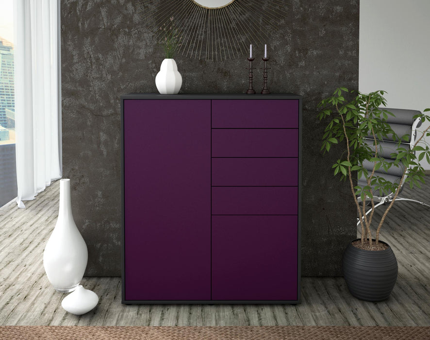 Highboard Leonora, Lila Front (92x108x35cm) - Stil.Zeit Möbel GmbH