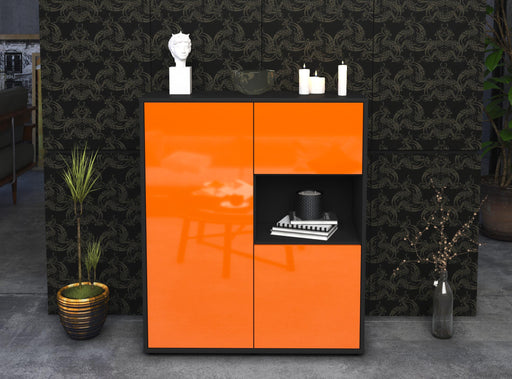 Highboard Liridona, Orange Front (92x108x35cm) - Stil.Zeit Möbel GmbH