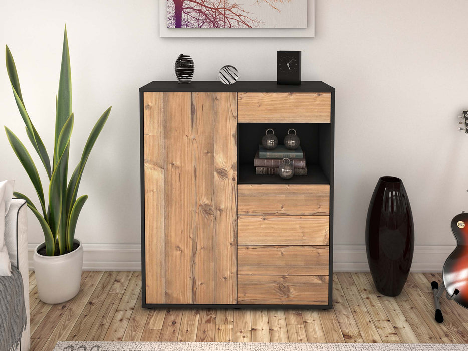 Highboard Loredana, Pinie Front (92x108x35cm) - Stil.Zeit Möbel GmbH