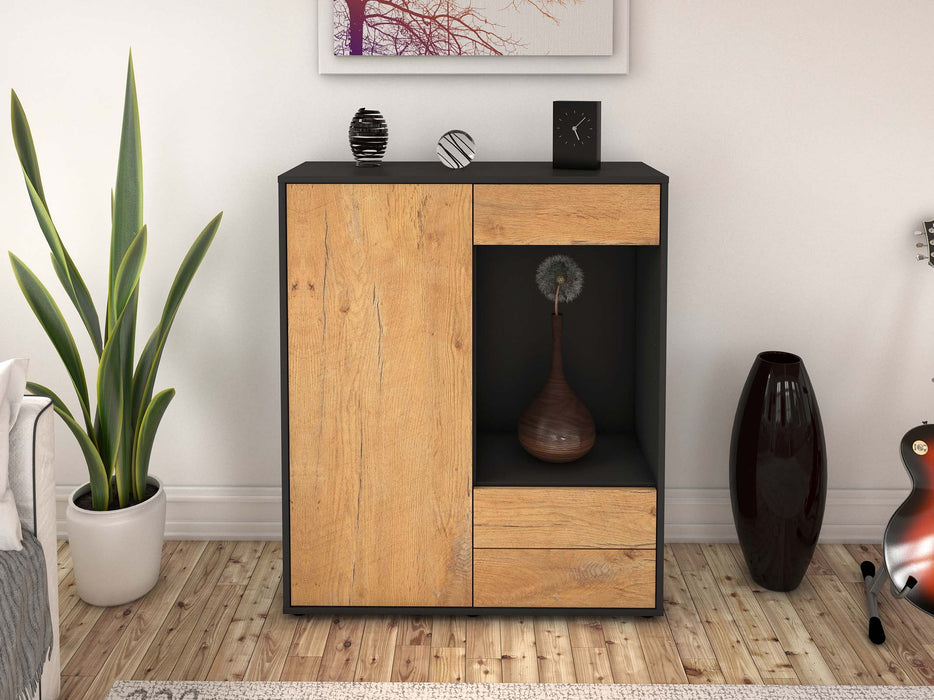 Highboard Lorena, Eiche Front (92x108x35cm) - Stil.Zeit Möbel GmbH