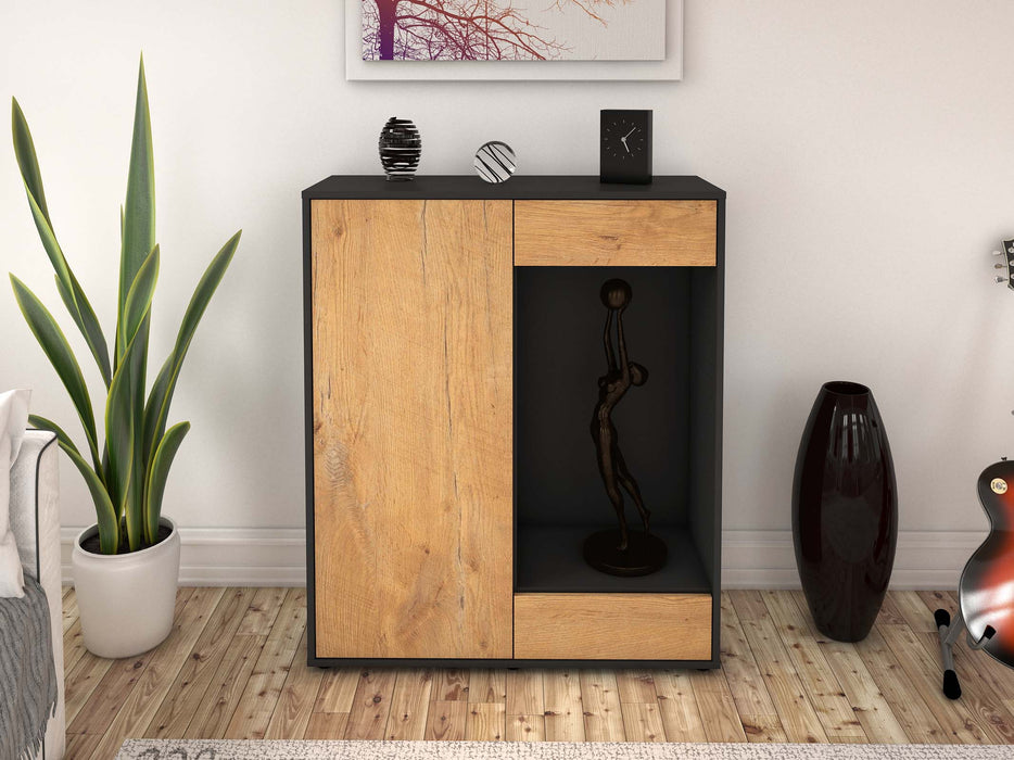 Highboard Lorenza, Eiche Front (92x108x35cm) - Stil.Zeit Möbel GmbH