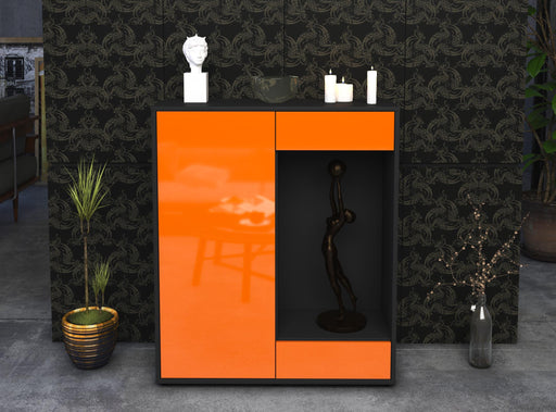 Highboard Lorenza, Orange Front (92x108x35cm) - Stil.Zeit Möbel GmbH