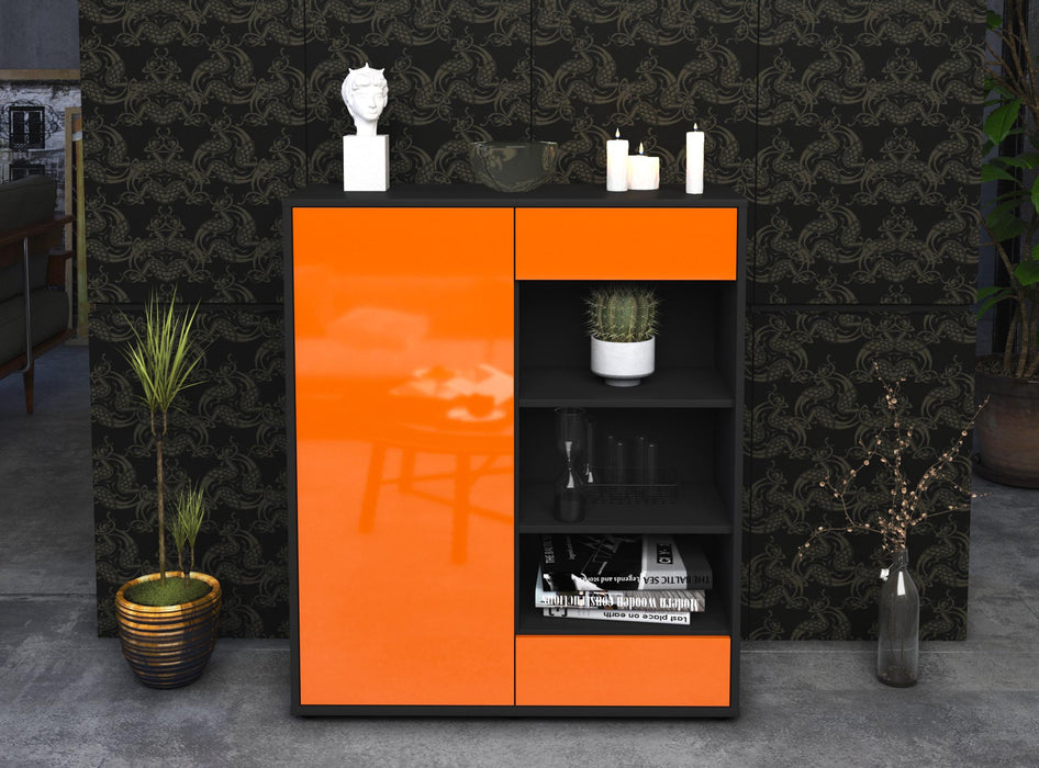 Highboard Luana, Orange Front (92x108x35cm) - Stil.Zeit Möbel GmbH