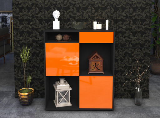 Highboard Zelinda, Orange Front (92x108x35cm) - Stil.Zeit Möbel GmbH