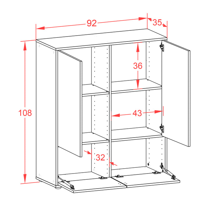 Highboard Ida, Rost Maße (92x108x35cm) - Stil.Zeit Möbel GmbH