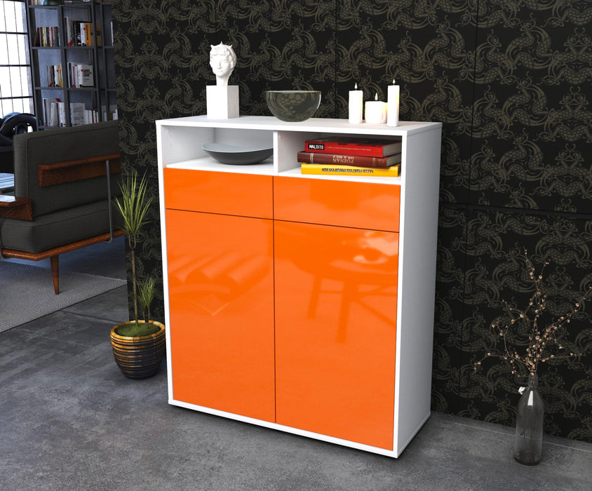 Highboard Ilaria, Orange Seite (92x108x35cm) - Stil.Zeit Möbel GmbH