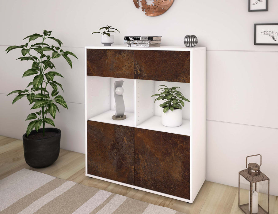 Highboard Imogen, Rost Seite (92x108x35cm) - Stil.Zeit Möbel GmbH