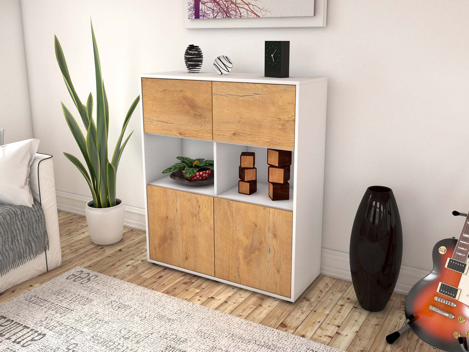 Highboard Ina, Eiche Seite (92x108x35cm) - Stil.Zeit Möbel GmbH