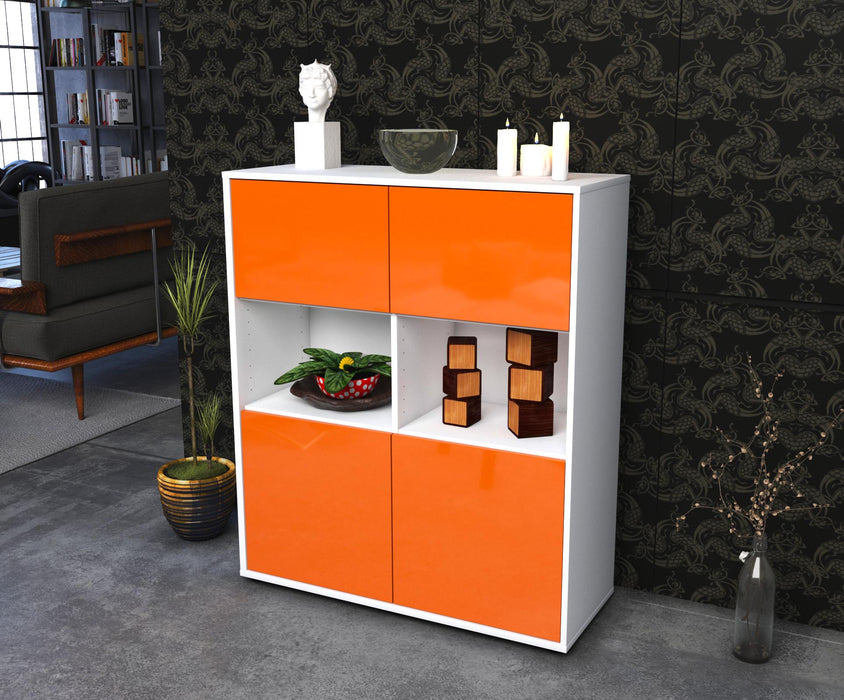 Highboard Ina, Orange Seite (92x108x35cm) - Stil.Zeit Möbel GmbH