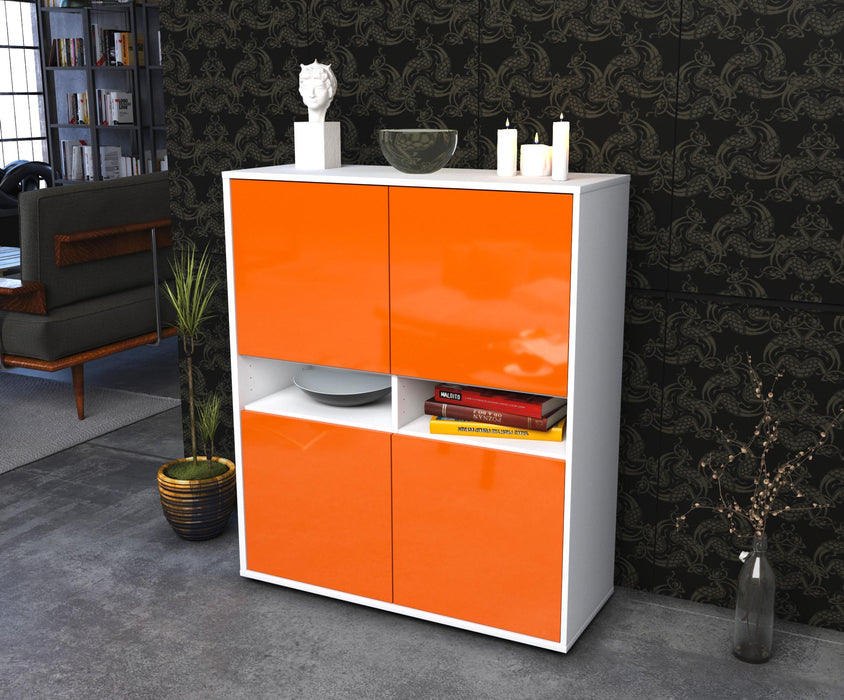 Highboard Innocenza, Orange Seite (92x108x35cm) - Stil.Zeit Möbel GmbH