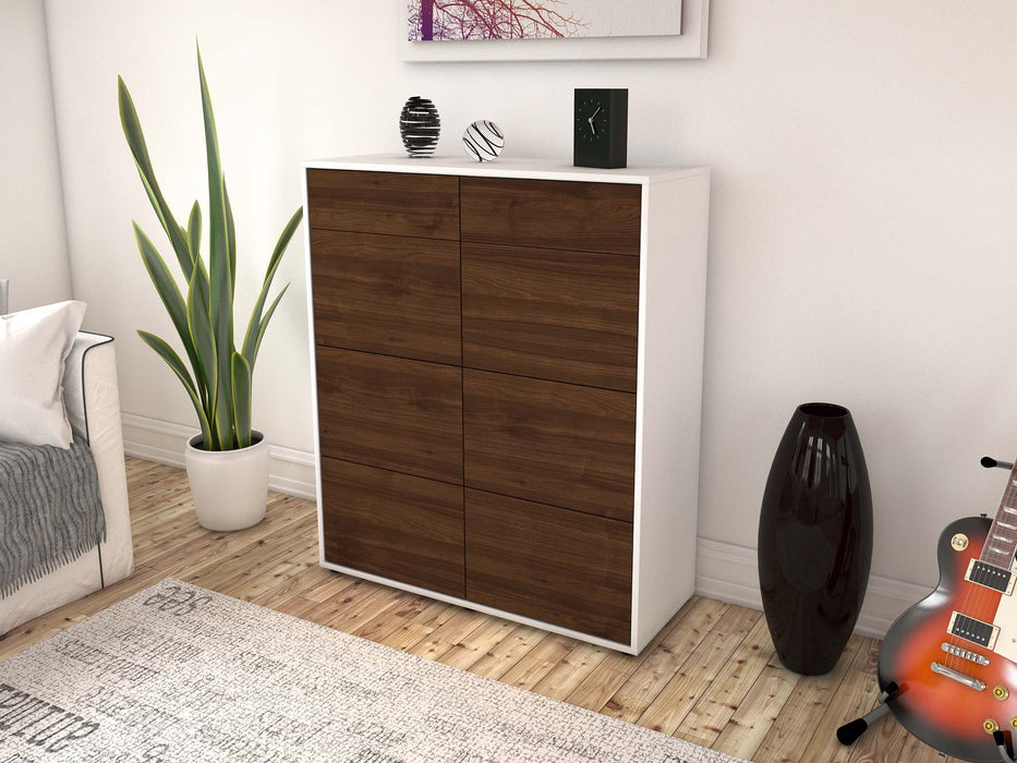 Highboard Jessica, Walnuss Seite (92x108x35cm) - Stil.Zeit Möbel GmbH