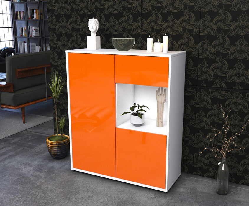 Highboard Larina, Orange Seite (92x108x35cm) - Stil.Zeit Möbel GmbH