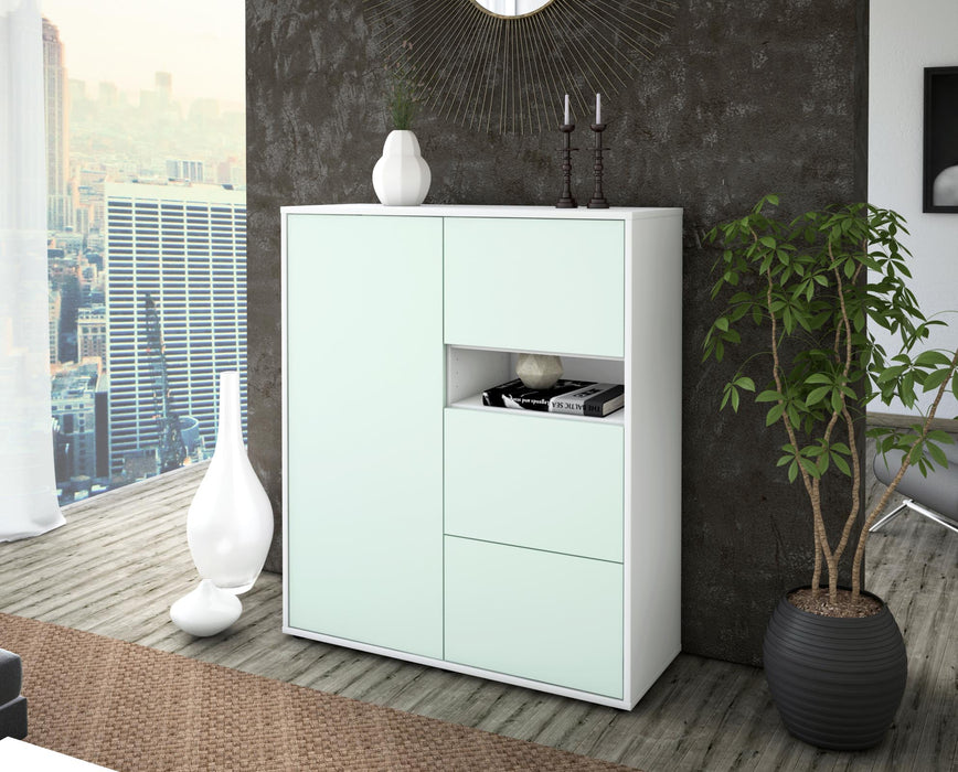 Highboard Leana, Mint Seite (92x108x35cm) - Stil.Zeit Möbel GmbH